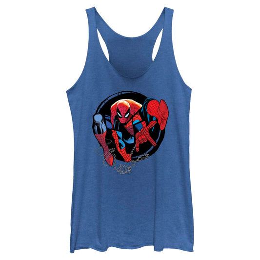 Junior's Marvel Spider-Man Beyond Amazing SPIDEY CIRCLE FORWARD Tank Top