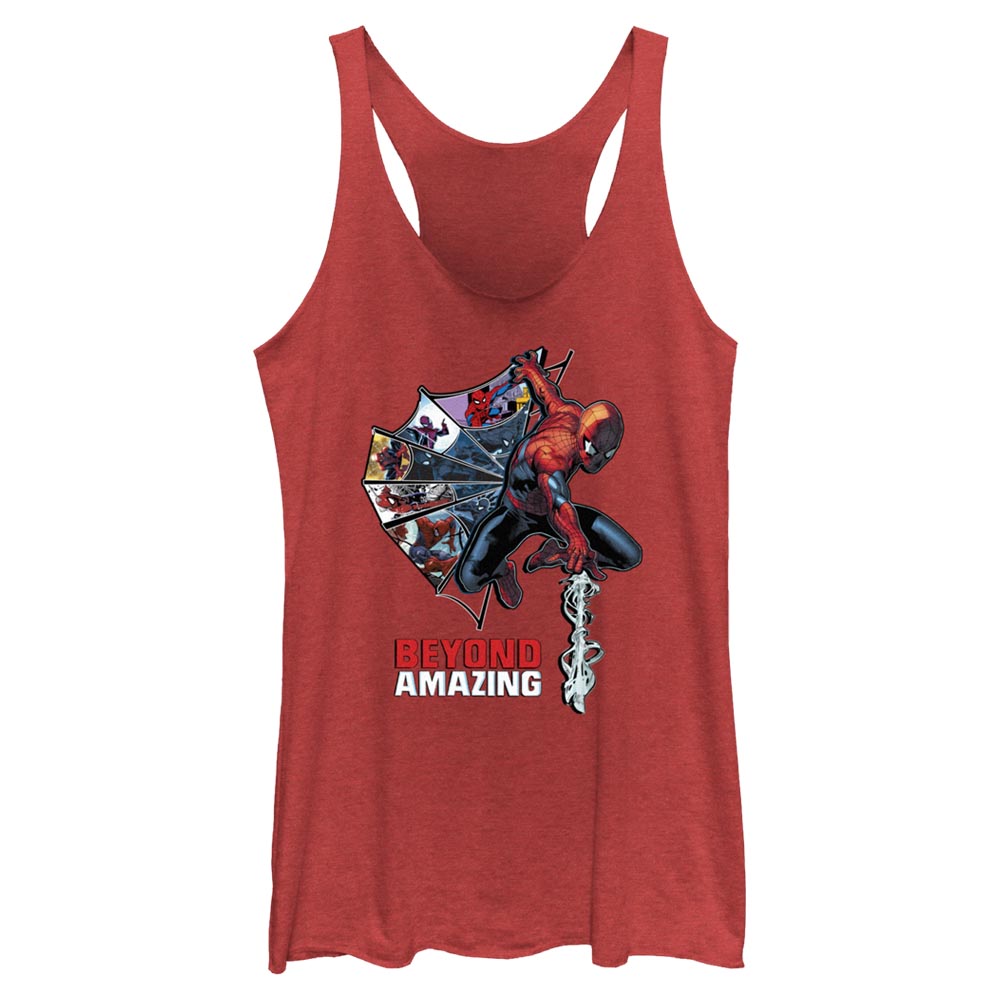 Junior's Marvel Spider-Man Beyond Amazing WEB COMIC HALF Tank Top